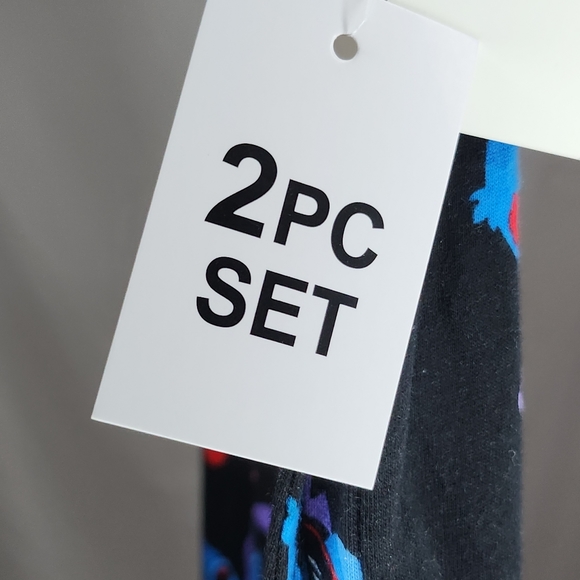 New Disney Men Lilo & Stitch Heart Kisses 2 pc Pajama Set Red Black Loungewear M - Picture 11 of 13